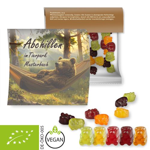 Bio Gummibärchen ohne Gelatine (vegan), ca. 30g, Express Maxi-Tüte mit Werbereiter
