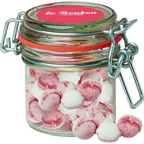 Erdbeer-Joghurt Bonbons (vegan), ca. 60g, Bonbonglas Mini