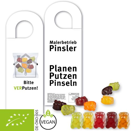 Bio Gummibärchen ohne Gelatine (vegan), ca. 10g, Türhänger