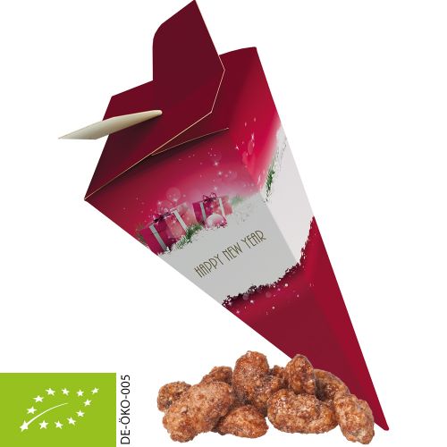 Bio Feuergebrannte Mandeln, ca. 30g, Präsent-Pyramide