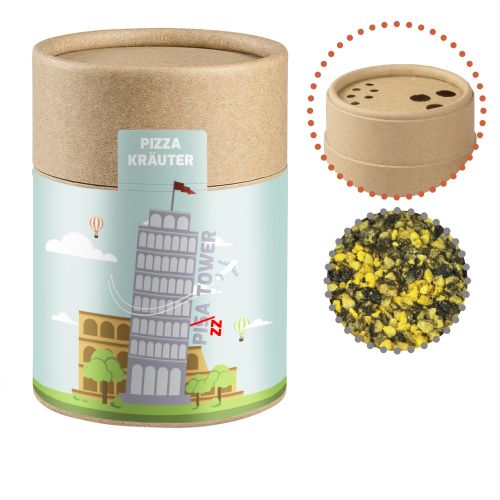 Gewürzmischung Pizza-Kräuter, ca. 25g, Biologisch abbaubarer Eco Pappstreuer Midi