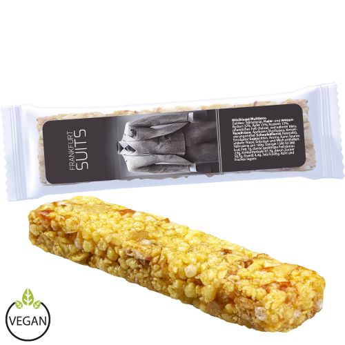 Müsliriegel Multikorn-Orange (vegan), 30g, Express Flowpack mit Etikett