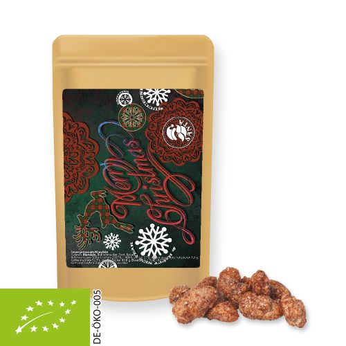 Bio Feuergebrannte Mandeln (vegan), ca. 30g, Standbeutel Mini