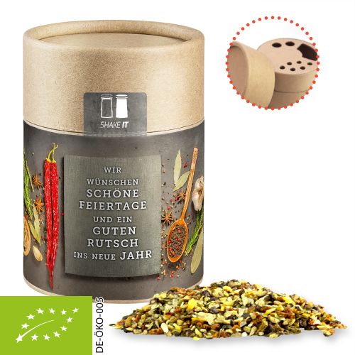 Bio Weihnachts Gewürzmischung Chefsache, ca. 60g, Kraftpapierstreuer Midi