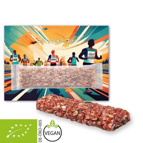 Bio Müsliriegel Multikorn-Himbeere (vegan), ca. 30g, Werbekarte