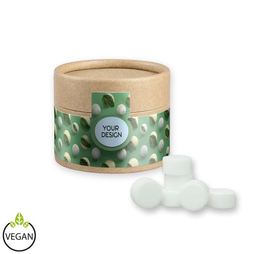 Pfefferminz Drops zuckerfrei (vegan), ca. 40g, Kraftpapierdose Mini