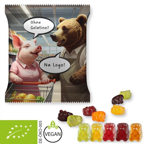 Bio Gummibärchen ohne Gelatine (vegan), ca. 50g, Maxi-Tüte