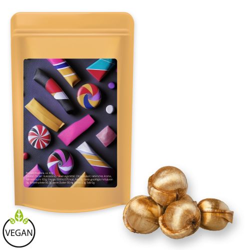 Goldnüsse Bonbons (vegan), ca. 80g, Standbeutel Midi