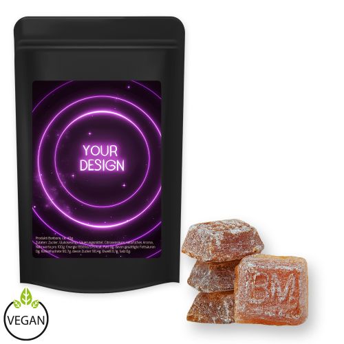 Bayrisch Malz Bonbons (vegan), ca. 80g, Standbeutel Midi schwarz