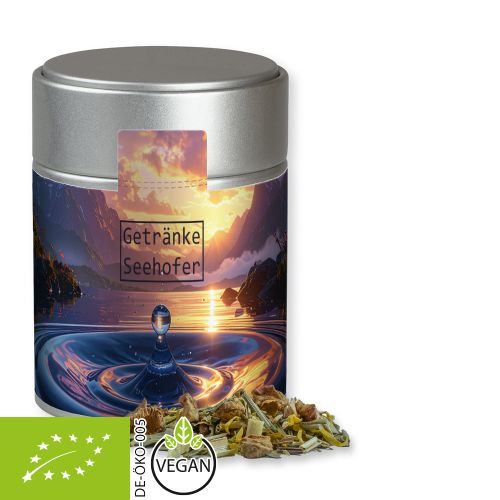 Bio Kräutertee Seelenwohl, ca. 30g, Metalldose Midi silber