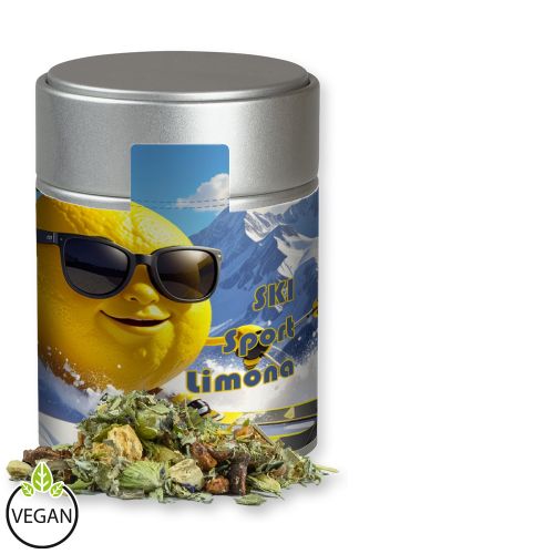 Kräutertee Bergtee & Zitrus, ca. 40g, Metalldose Midi silber