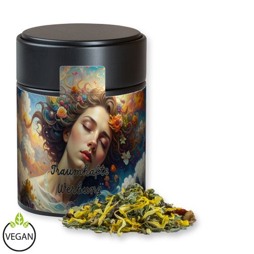 Kräutertee Lavendel, ca. 30g, Metalldose Midi schwarz