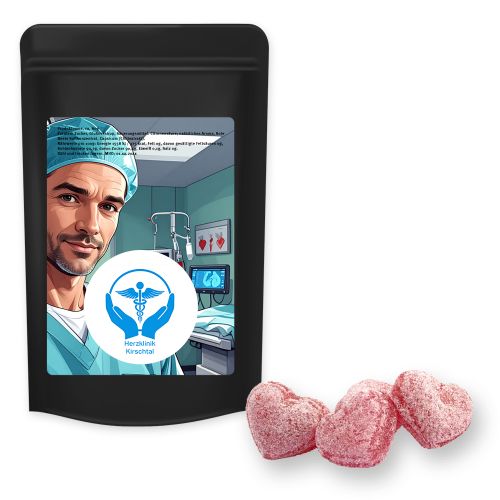 Kirschbonbons mit Magnesium (vegan), ca. 80g, Standbeutel Midi schwarz