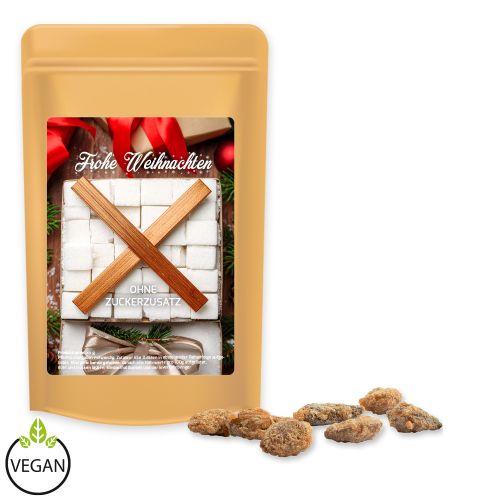 Feuergebrannte Mandeln ohne Zuckerzusatz (vegan), ca. 80g, Standbeutel Midi